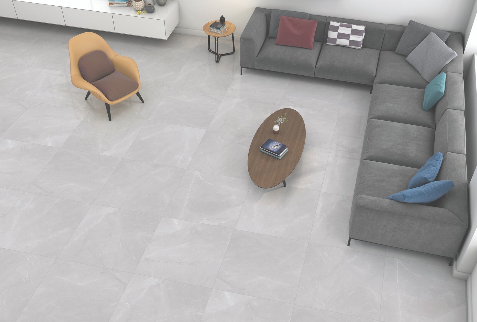 Living,Room,Interior,Reflective,Mockup,With,Gray,Fabric,Sofa,And